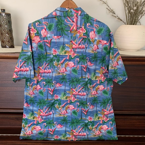 RJC Hawaiian Shirt Pink Flamingo Orchid Short-Sleeve Button-Down, Size 2XL - Picture 8 of 16